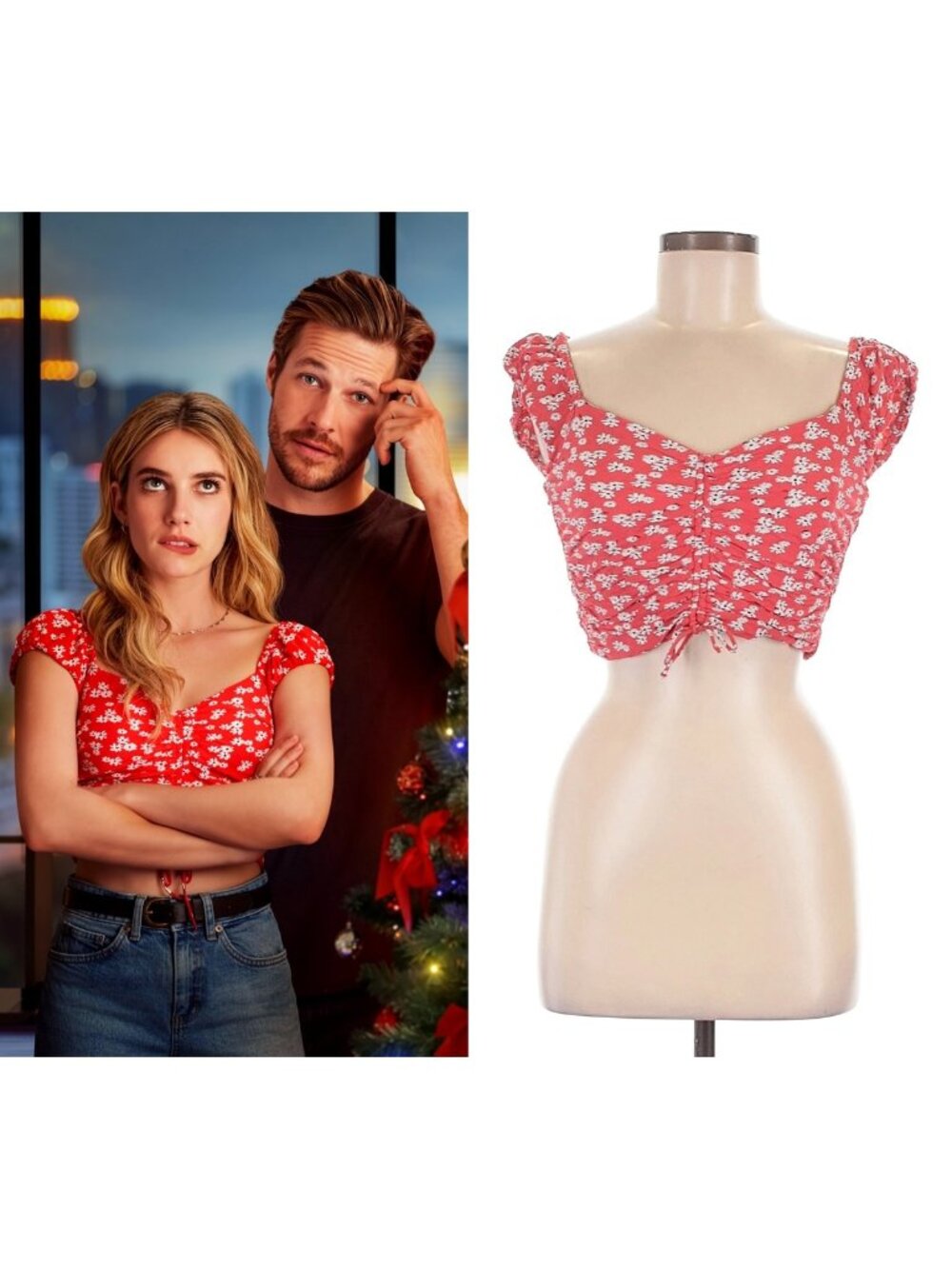 ASO EMMA ROBERTS HOLIDATE Peasant Blouse Floral BOHO FAIRYCORE EUC RARE